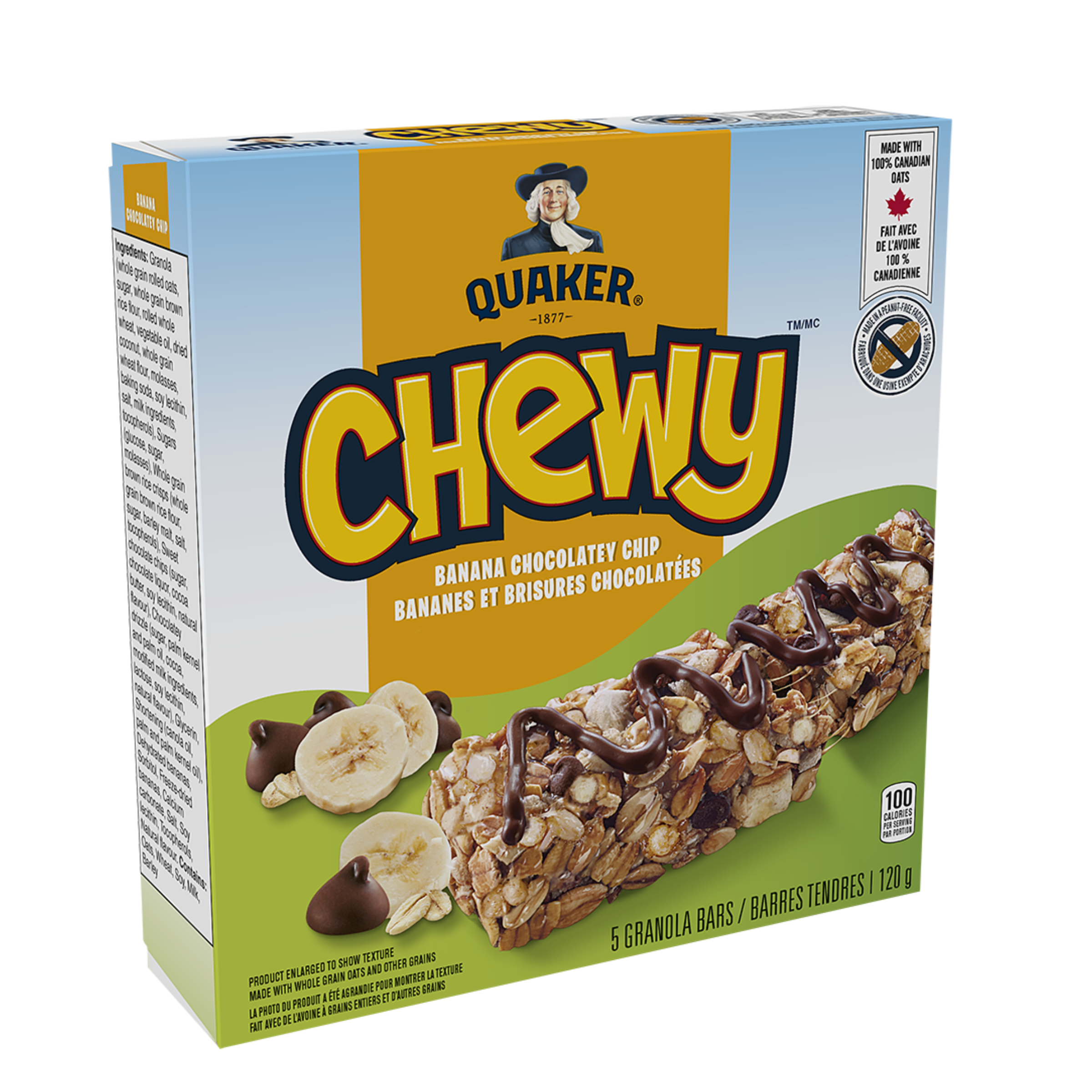 Quaker chewy chocolate chip peanut free granola bars